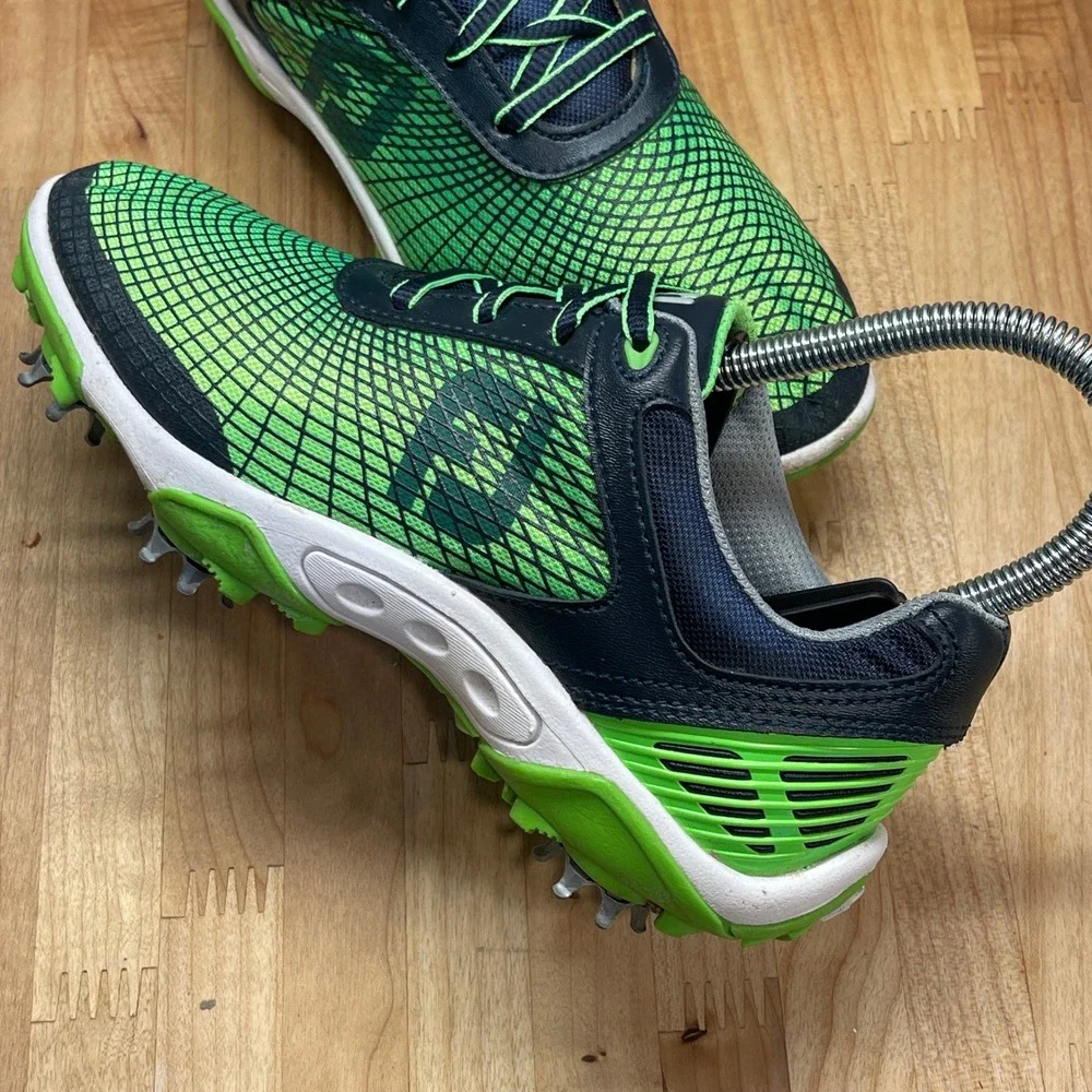 FootJoy Junior 45098 Spiked Golf Shoes Green Navy Blue Kids Size 2 M